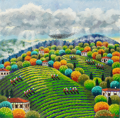 Adil Ocak imzalı tablo — Yağlı Boya, 40×40 cm, 13.000 TL müzayede satışı