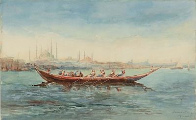 J. Pavlikievich imzalı tablo — Karışık Teknik, 26×42 cm, 42.500 TL müzayede satışı