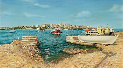 Veysel Kurucu imzalı tablo — Yağlı Boya, 42×75 cm, 18.500 TL müzayede satışı